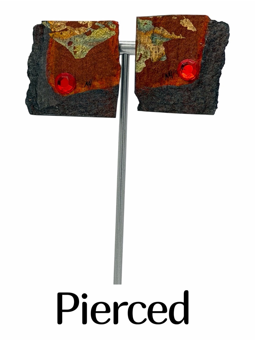 Artesian Made Lightweight Square Rhinestone & Metallic Colors Earrings Jewelry